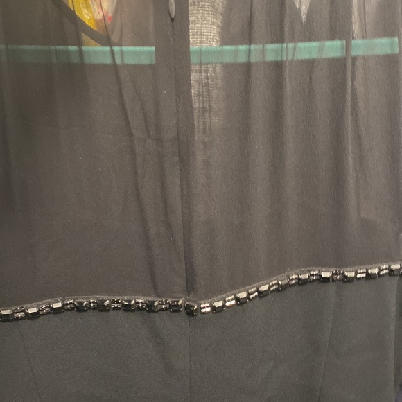 Escada Black Dranina Sleeveless Sheer Top Solid Bottom Contour Dress EUR 44 - Picture 7 of 9